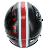 Quinshon Judkins Autographed/Inscribed "24 National Champs" Ohio State Buckeyes Black Alternate Speedflex Authentic Helmet Beckett Witnessed