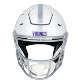 Justin Jefferson Autographed Minnesota Vikings White 2024 Alternate Speedflex Authentic Helmet Beckett Witnessed