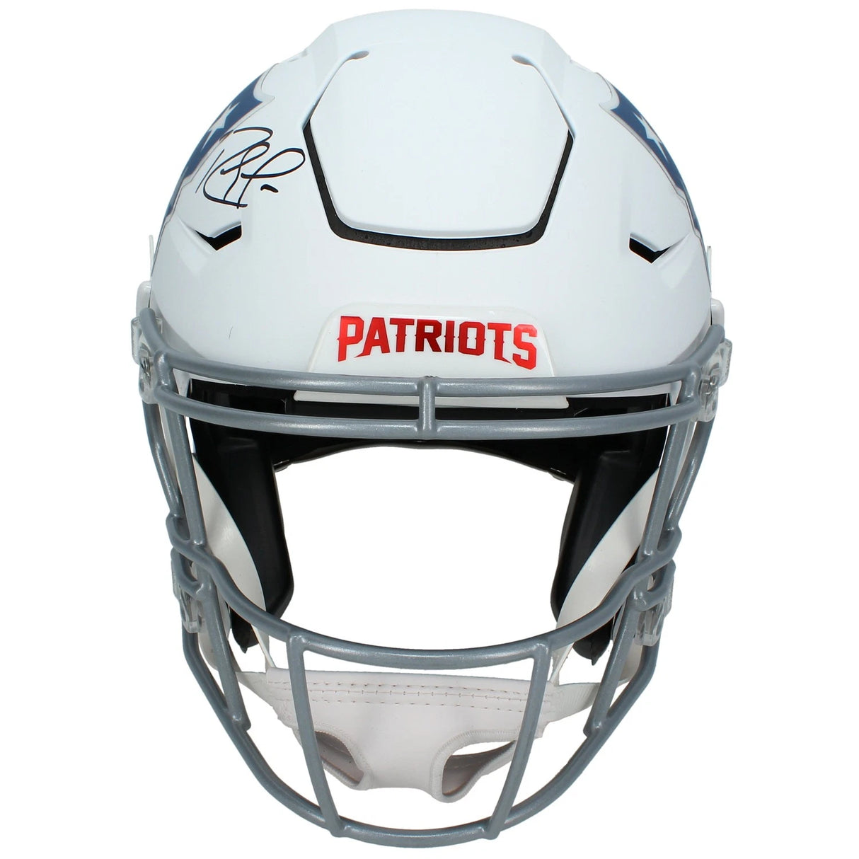 Randy Moss Autographed New England Patriots White 2025 Rivalries Speedflex Authentic Helmet Beckett Witnessed