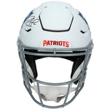 Randy Moss Autographed New England Patriots White 2025 Rivalries Speedflex Authentic Helmet Beckett Witnessed