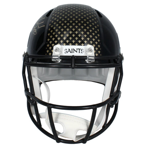 Rashid Shaheed Autographed New Orleans Saints Black 2022 Alternate Speed Full Size Helmet Beckett Witnessed