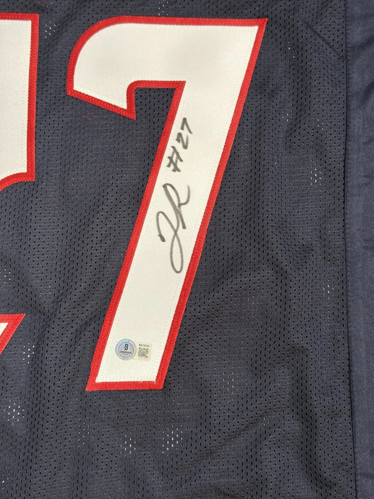 Woody Marks Autographed Navy Blue #27 Custom Jersey Beckett Authenticated