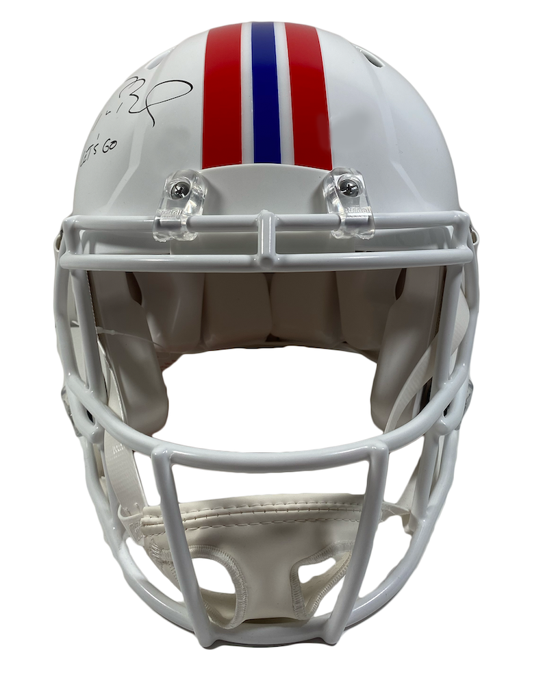 Tom Brady Autographed/Inscribed "LET'S GO" New England Patriots Throwback Speed Authentic Helmet Fanatics LE 12
