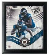 A.J. Brown Framed Philadelphia Eagles 15" x 17" Game Used Football Collage LE 11/50