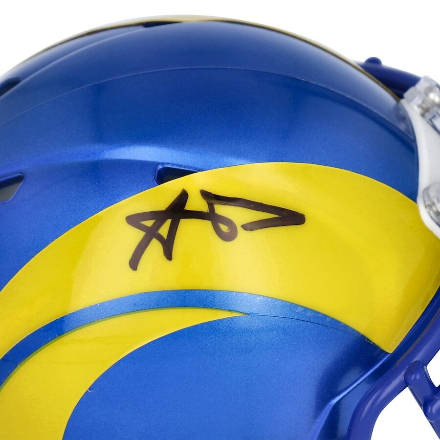 AARON DONALD Autographed Los Angeles Rams Speed Mini Helmet FANATICS