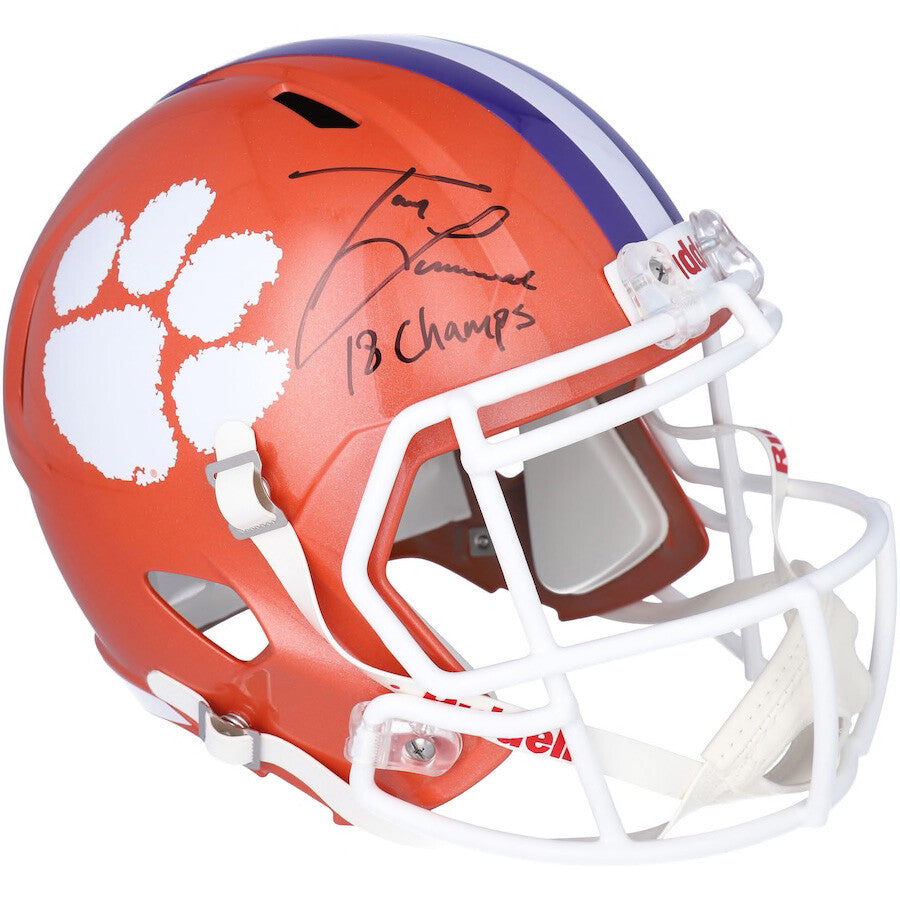 TREVOR LAWRENCE Autographed/Inscribed "18 Champs" Clemson Tigers Speed Full Size Helmet FANATICS