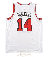 Matas Buzelis Autographed Chicago Bulls White Nike Association Edition Swingman Jersey Panini