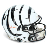 Ja'Marr Chase Autographed Cincinnati Bengals White 2022 Alternate Speedflex Authentic Helmet Beckett Witnessed