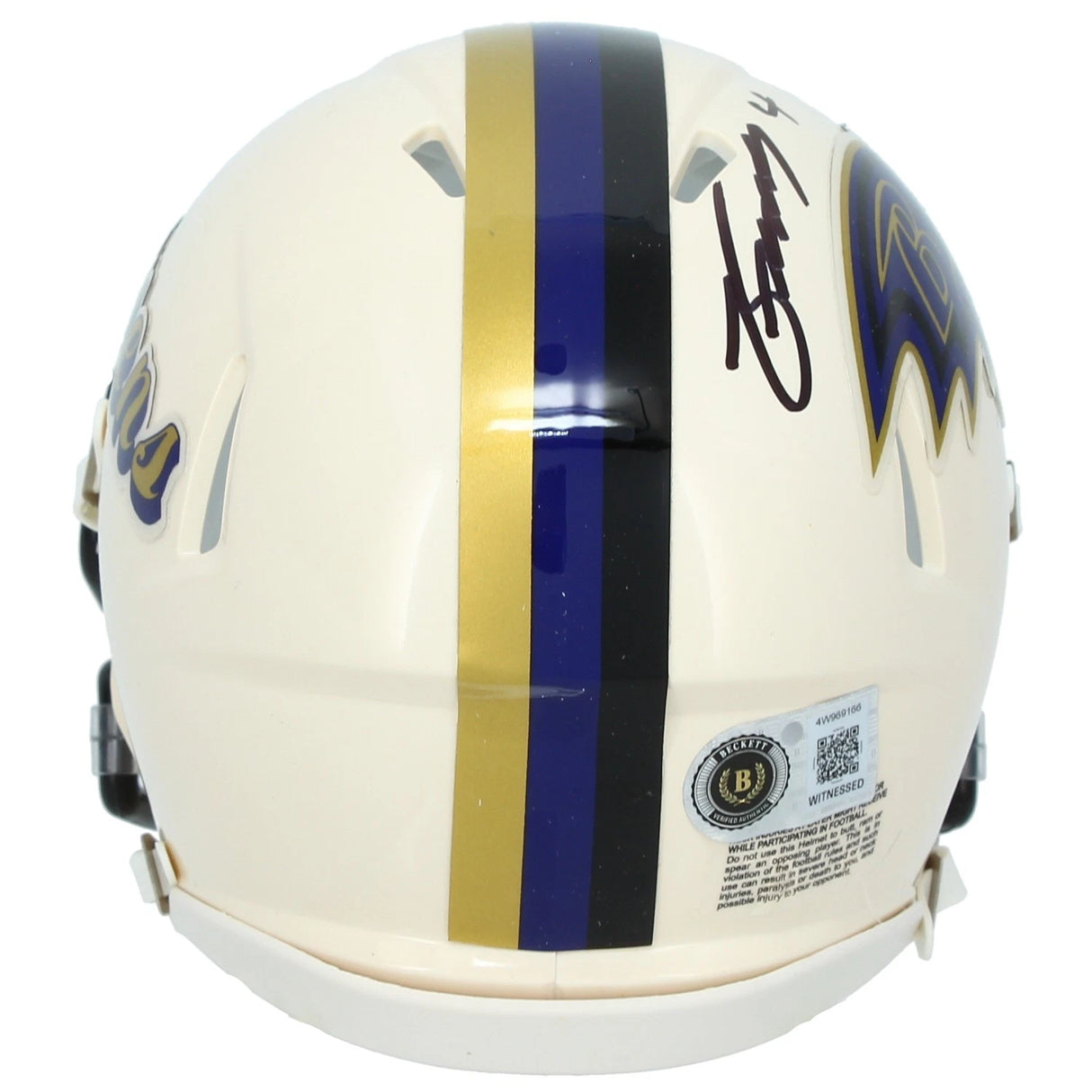 Zay Flowers Autographed Baltimore Ravens RETRO Speed Mini Helmet Beckett Witnessed