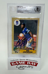 Bo Jackson Autographed Kansas City Royals 1987 Topps #170 Future Stars RC Beckett Encapsulated