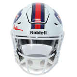 Jim Kelly/Andre Reed/Thurman Thomas Triple Autographed Buffalo Bills Speedflex Midi Helmet Beckett Witnessed
