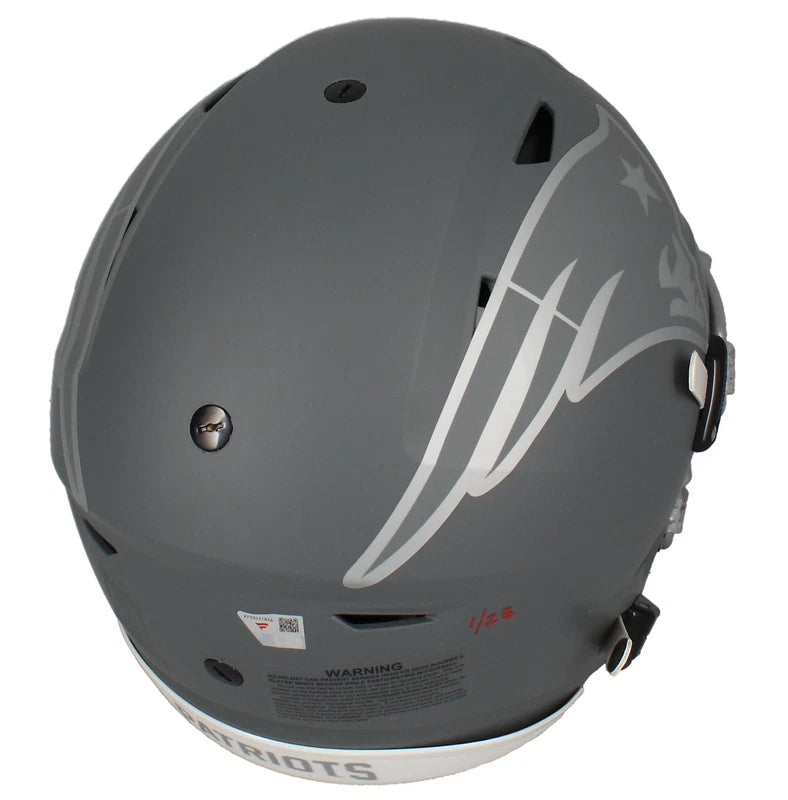 Tom Brady Autographed/Inscribed "6X CHAMPS" (in Red) New England Patriots Slate Speedflex Authentic Helmet LE 1/25