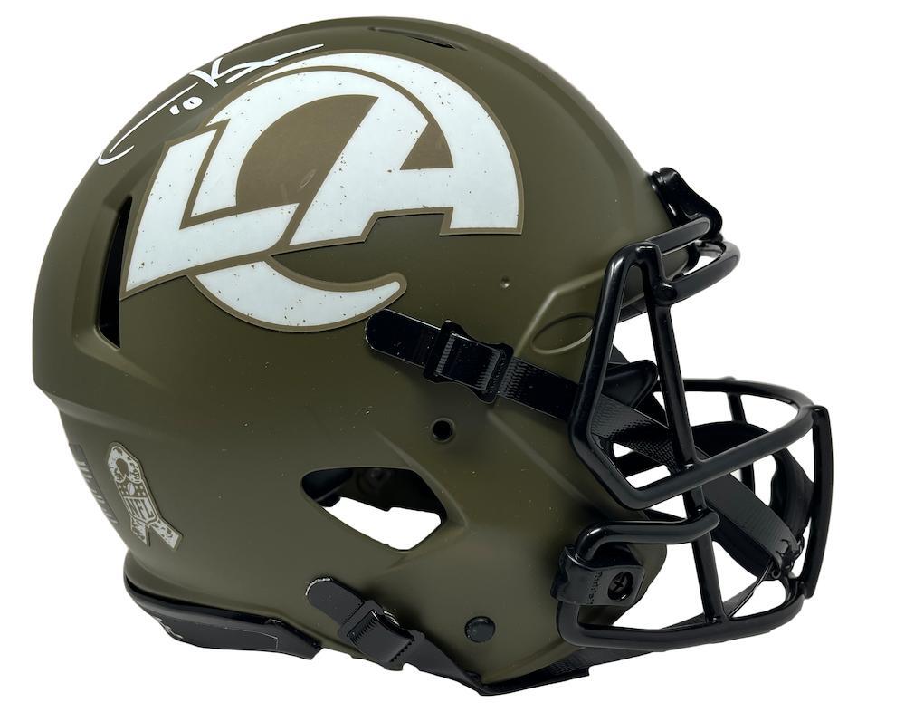 COOPER KUPP Autographed Los Angeles Rams 2022 Salute To Service Speed Authentic Helmet