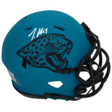 Travis Hunter Autographed Jacksonville Jaguars RAVE Speed Mini Helmet Beckett Witnessed
