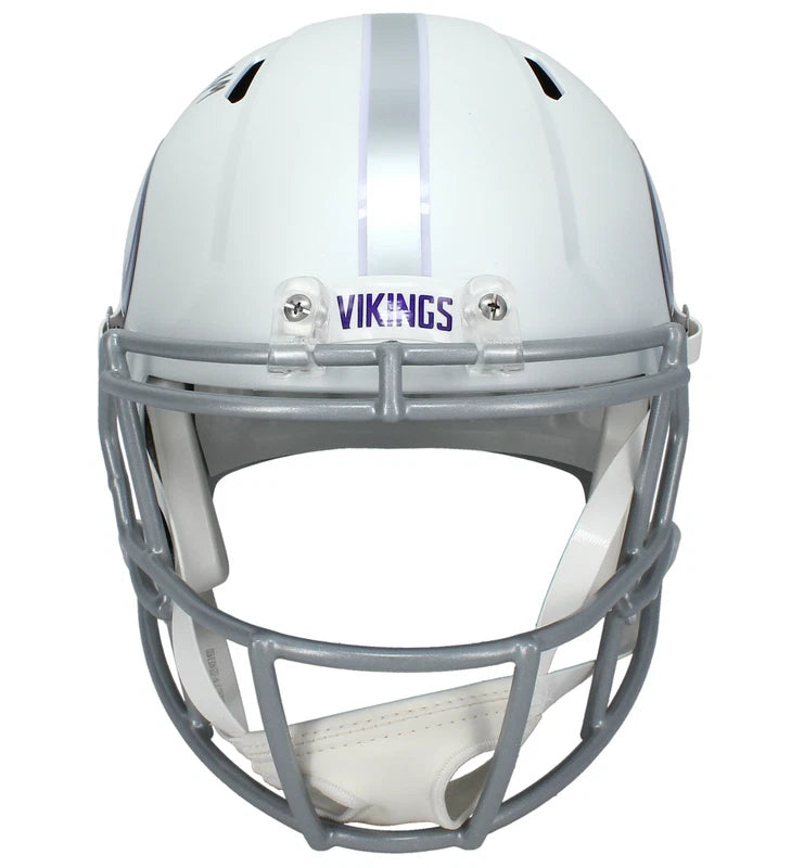 JJ McCARTHY SIGNED MINNESOTA VIKINGS F/S WINTER WARRIOR SPEED REP HELMET BECKETT