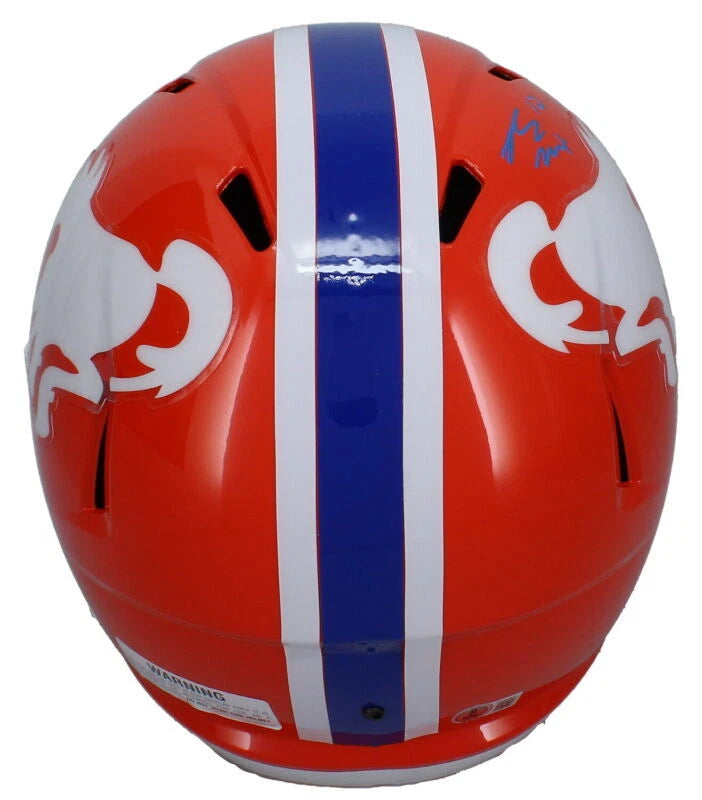 Bo Nix Autographed Denver Broncos 1966 Throwback Speed Full Size Helmet Beckett Witnessed