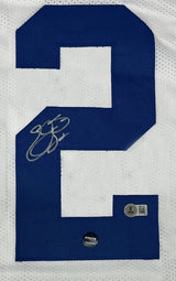 Emmitt Smith Autographed White #22 Custom Jersey Beckett Witnessed