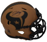 Dalton Schultz Autographed Houston Texans Speed 2023 Salute To Service Speed Mini Helmet Beckett Witnessed