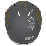 Ray Lewis Autographed Baltimore Ravens Slate Speed Mini Helmet Beckett Witnessed