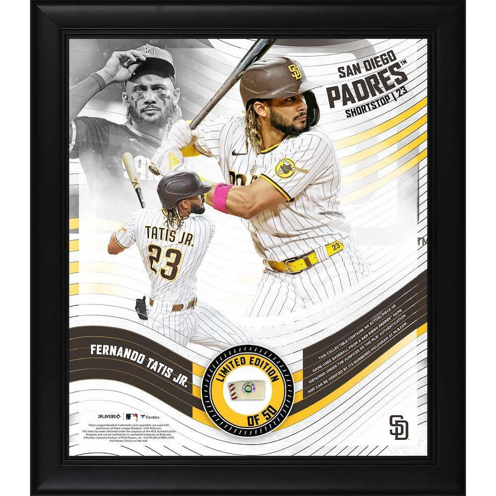 Fernando Tatis Jr. San Diego Padres Framed 15" x 17" Game Used Baseball Collage LE 50