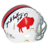 Joe DeLamielleure Autographed/Inscribed "HOF 03" Buffalo Bills 1965-73 Throwback Speed Mini Helmet Beckett Witnessed