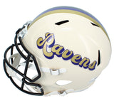 Zay Flowers Autographed Baltimore Ravens RETRO Speed Full Size Helmet Beckett Witnessed