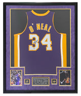 Shaquille O'Neal Autographed Los Angeles Lakers Custom Framed Purple 1999 Mitchell & Ness Authentic Jersey with Photos Fanatics
