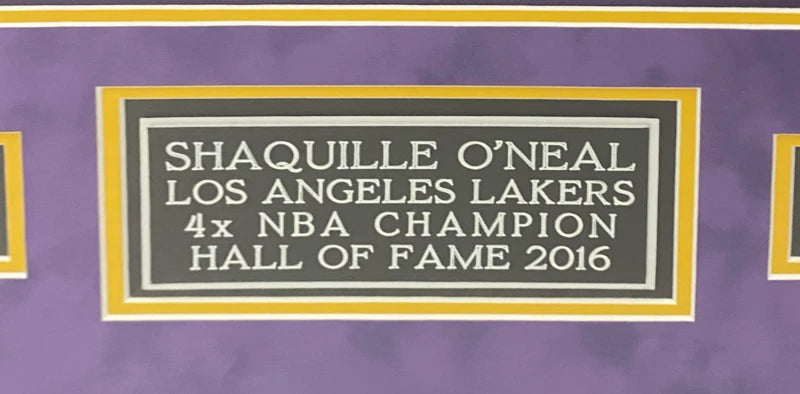 Shaquille O'Neal Autographed Los Angeles Lakers Custom Framed Purple 1999 Mitchell & Ness Authentic Jersey with Photos Fanatics