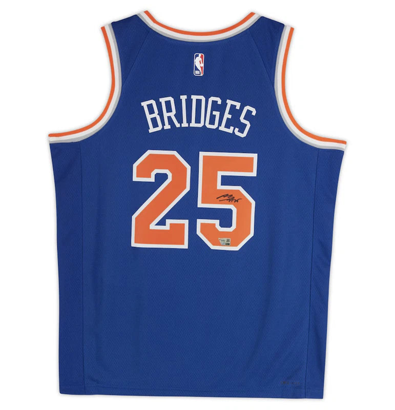 Mikal Bridges Autographed New York Knicks Nike Blue Icon Edition Swingman Jersey