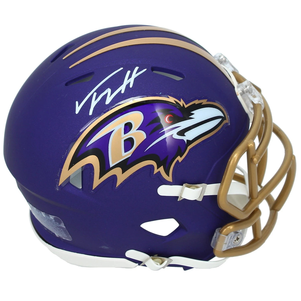 Trey Hendrickson Autographed Baltimore Ravens Purple 2026 Alternate Speed Mini Helmet JSA Witnessed