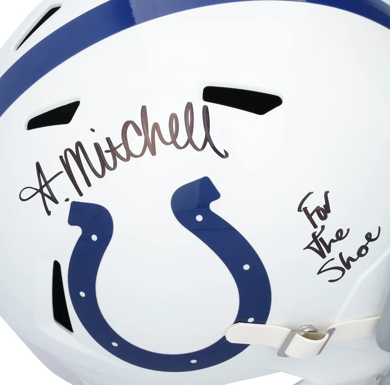 Adonai Mitchell Autographed/Inscribed "For The Shoe" Indianapolis Colts Speed Full Size Helmet Fanatics