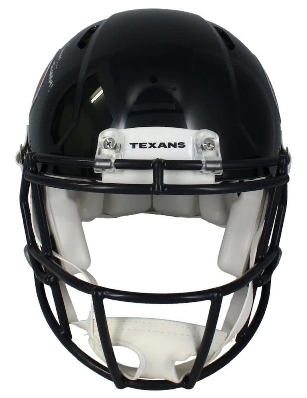 Dalton Schultz Autographed/Inscribed TEXANSSWARM! Houston Texans 2024 Speed Authentic Helmet Beckett Witnessed
