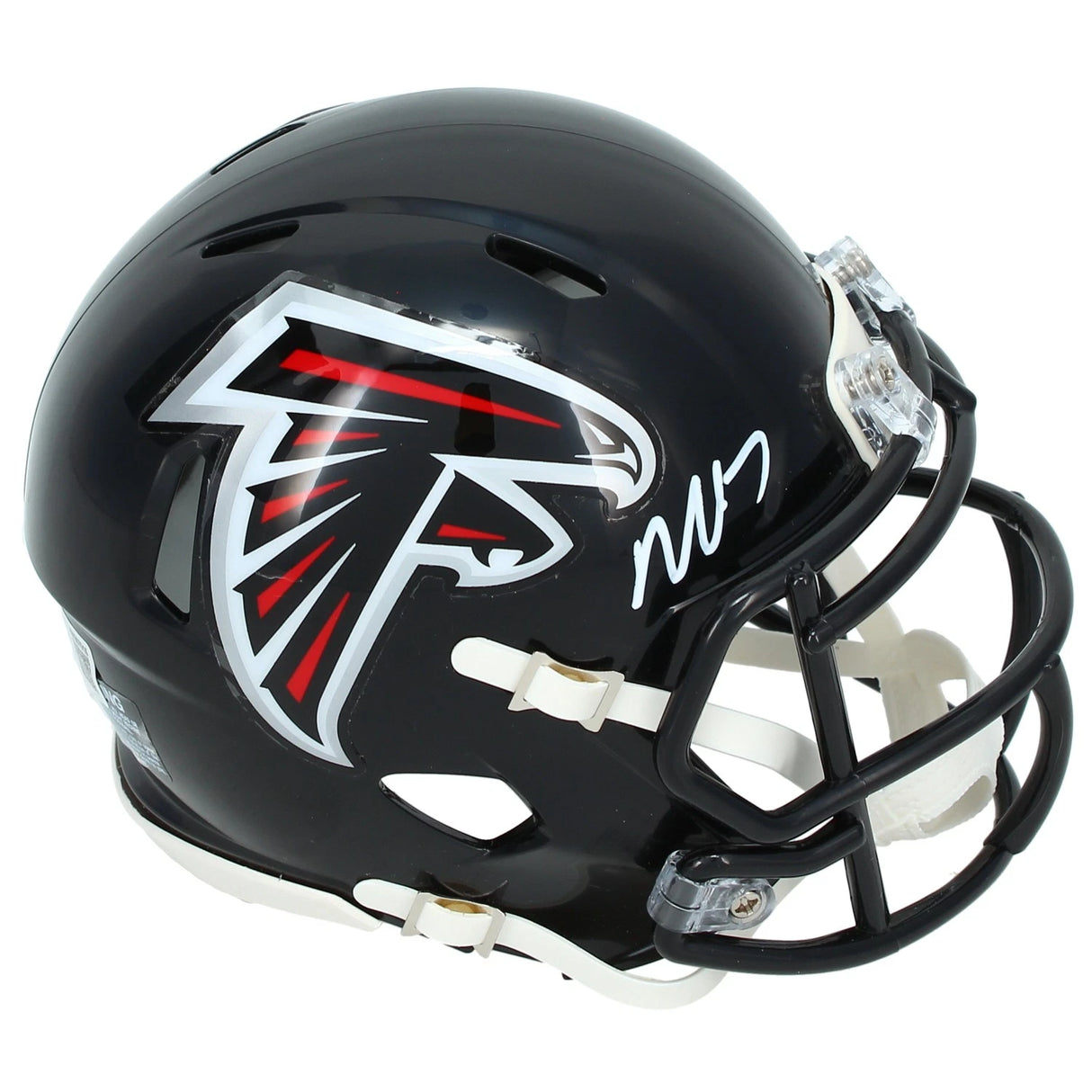 Michael Vick Autographed Atlana Falcons 2003-19 Throwback Speed Mini Helmet Beckett Witnessed