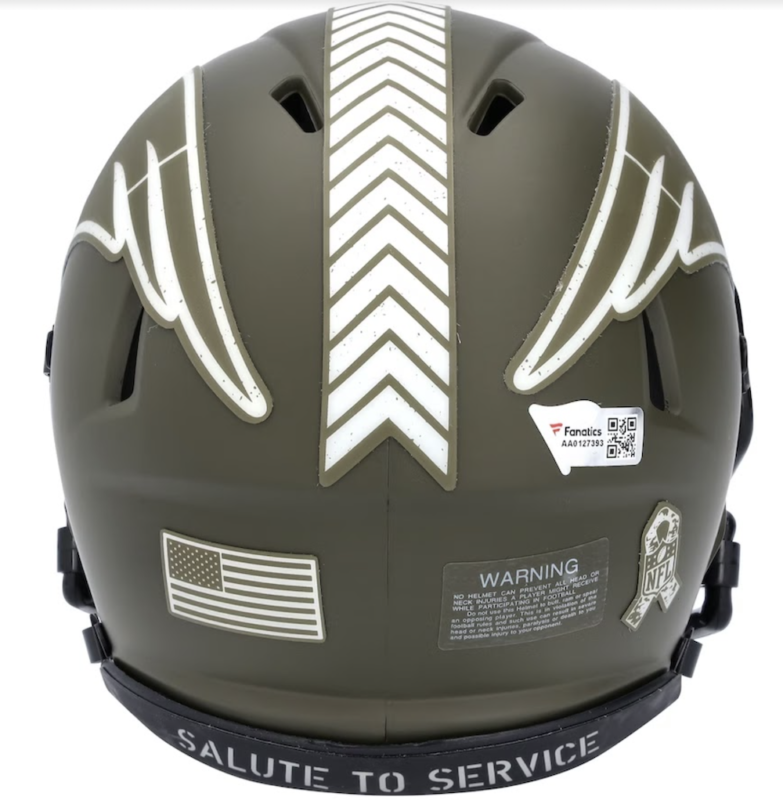 Tom Brady Autographed New England Patriots 2022 Salute to Service Speed Mini Helmet Fanatics