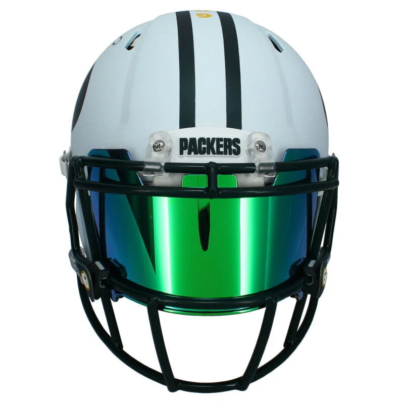 Brett Favre Autographed Green Bay Packers GDL/FSM Custom Painted White/Green Speed Authentic Helmet Radtke/Beckett