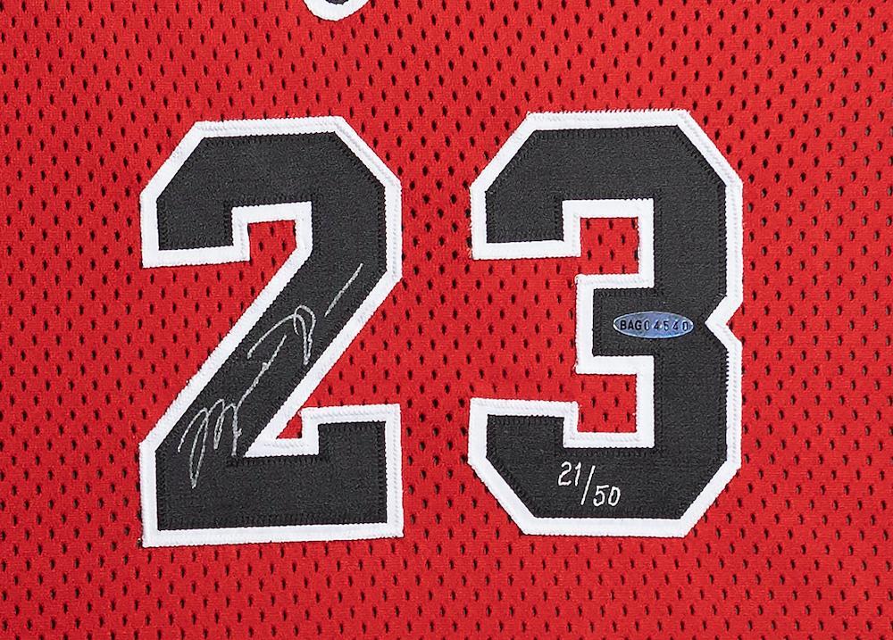 MICHAEL JORDAN Autographed Bulls Original Champion Rookie Jersey UDA LE 21/50