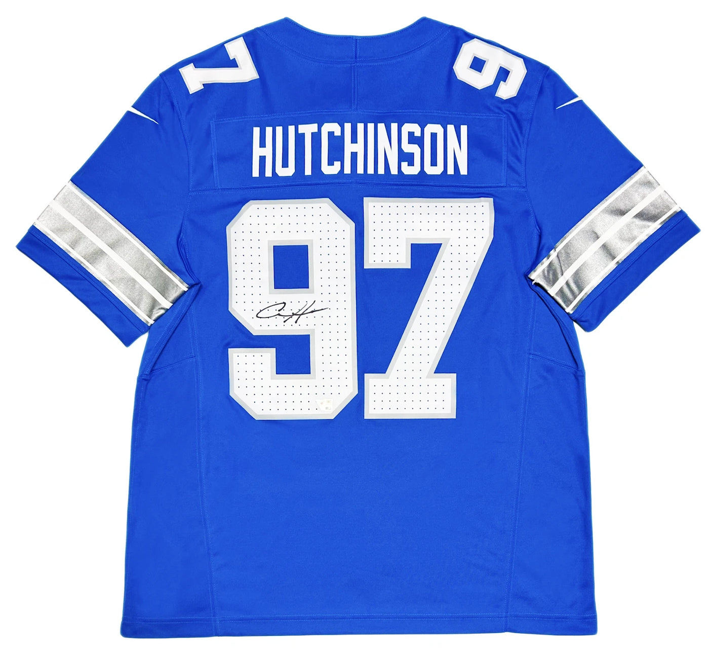 Aidan Hutchinson Autographed Detroit Lions Blue Nike Game Jersey Fanatics
