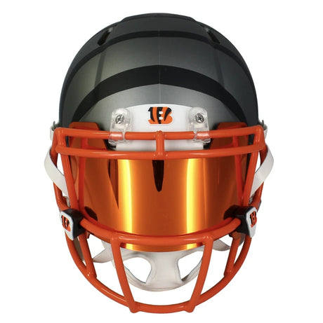 Joe Burrow Autographed Cincinnati Bengals Custom Flash Drip Speed Authentic Helmet w/Orange Visor & 3D Bumpers Fanatics