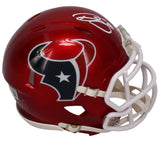 Dalton Schultz Autographed (in white) Houston Texans Flash Speed Mini Helmet Beckett Witnessed