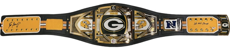 Brett Favre Autographed/Inscribed "SB XXXI Champs" Green Bay Packers Green Bay Packers Championship Belt LE 4 GDL/Beckett