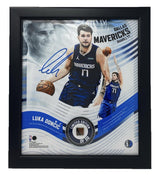 LUKA DONCIC Mavericks Framed 15" x 17" Game Used Basketball Display LE 50