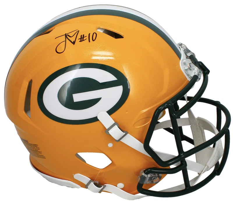Jordan Love Autographed Green Bay Packers Speed Authentic Helmet Beckett Witnessed
