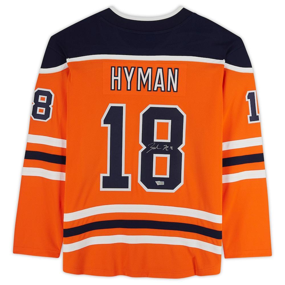 ZACH HYMAN Autographed Edmonton Oilers Orange Fanatics Breakaway Jersey FANATICS