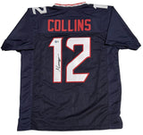 Nico Collins Autographed Navy Blue #12 Custom Jersey Beckett Authenticated