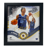 JA MORANT Grizzlies Framed 15" x 17" Game Used Basketball Display LE 50