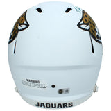Travis Hunter Autographed Jacksonville Jaguars White 2024 Alternate Speed Full Size Helmet Beckett Witnessed