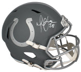 Marshall Faulk Autographed Indianapolis Colts Slate Speed Full Size Helmet Beckett Witnessed