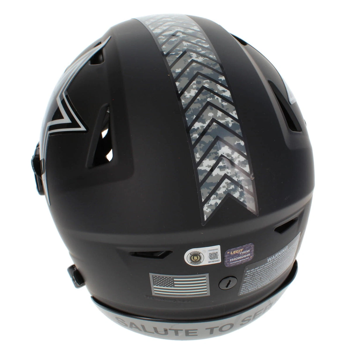 Emmitt Smith Autographed Dallas Cowboys 2026 Salute to Service Speedflex Authentic Helmet Beckett Witnessed