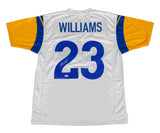 Kyren Williams Autographed Royal White #23 Custom Jersey Beckett Witnessed