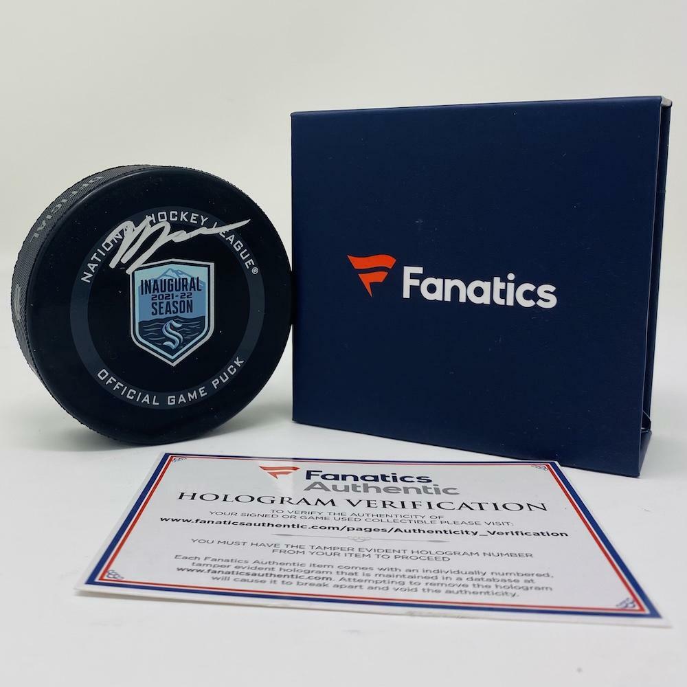 VINCE DUNN Autographed Seattle Kraken Inaugural Season Official NHL Game Puck FANATICS